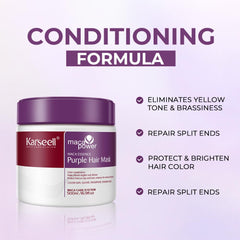Karseell aplicación en ducha sobre cabello aclarado, neutraliza amarillentos rápido