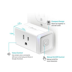 Kasa HS103 enchufe en uso controlando una lámpara por voz y app fácilmente
