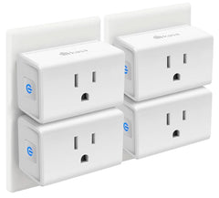 Kasa Smart enchufe frontal mostrando diseño compacto y ahorro de espacio