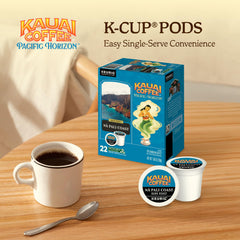Kauai Coffee primer plano del polvo de café mostrando textura rica