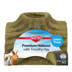 Kaytee front view of timothy hideout showing entrance and natural hay for comfortable retreat