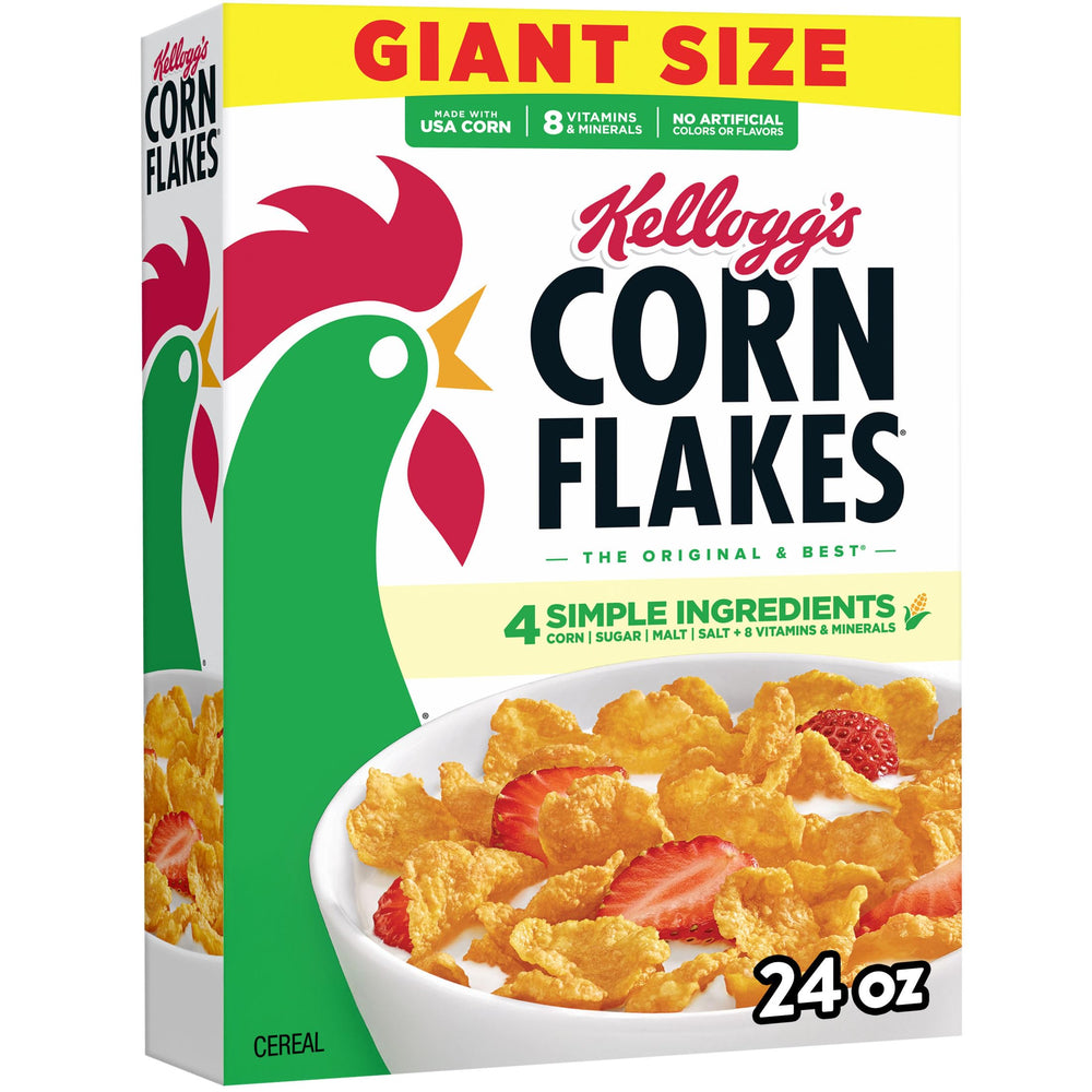 Kellogg's caja frontal 24oz mostrando diseño y cantidad