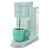 Keurig K-Express frontal en color menta mostrando diseño compacto y moderno
