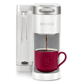 Keurig K-Supreme frontal blanca mostrando diseño y facilidad de uso