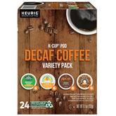 Keurig paquete frontal 24 cápsulas, variedad descafeinada lista para servir