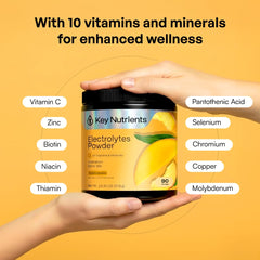 KEY NUTRIENTS cuchara con porción, visualiza dosificación simple y control de porciones
