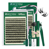 KEYYOU kit frontal con 132 clusters y adhesivo para volumen personalizado