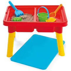 Kidoozie front view showing sandbox and water well for contained play