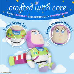 KIDS PREFERRED peluche Buzz en uso con niña disfrutando viaje