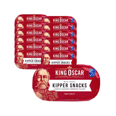 King Oscar frente de lata que muestra diseño y marca, fácil identificación y compra