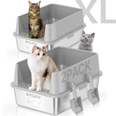 KITCATY vista frontal de la caja de arena de acero inoxidable, durabilidad y diseño limpio