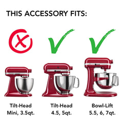 KitchenAid dasher rediseñado en primer plano que mezcla uniformemente