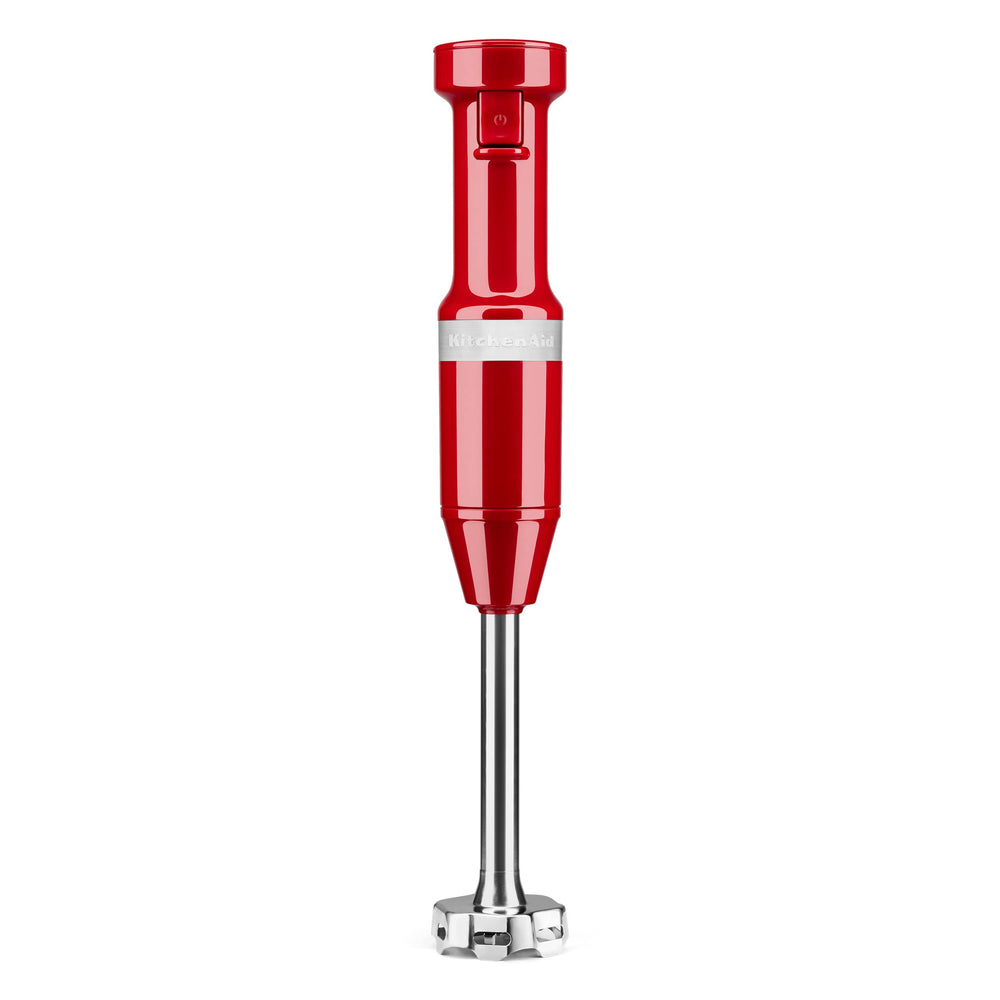 KitchenAid vista frontal Empire Red, diseño compacto y control de velocidad