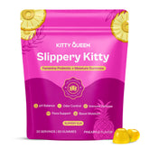 KITTYQUEEN frente del empaque mostrando 60 gominolas y beneficios visibles