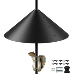 KITVONA front view of 19-inch metal squirrel baffle showing wide barrier and finish for protection
