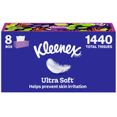 Kleenex caja frontal mostrando 180 pañuelos y apertura fácil