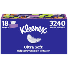 Kleenex caja frontal mostrando el diseño y facilidad de acceso
