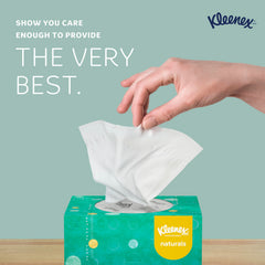 Kleenex caja abierta con pañuelo saliendo, fácil extracción y uso rápido