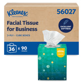 Kleenex caja frontal mostrando diseño profesional y facilidad de dispensado