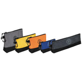 Klein Tools vista frontal del set de cinco bolsas organizadoras, acceso rápido