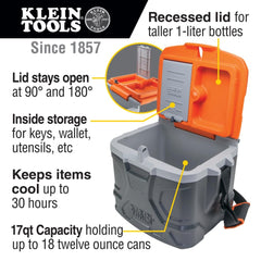Klein Tools tapa empotrada que permite botellas de 1 litro en vertical