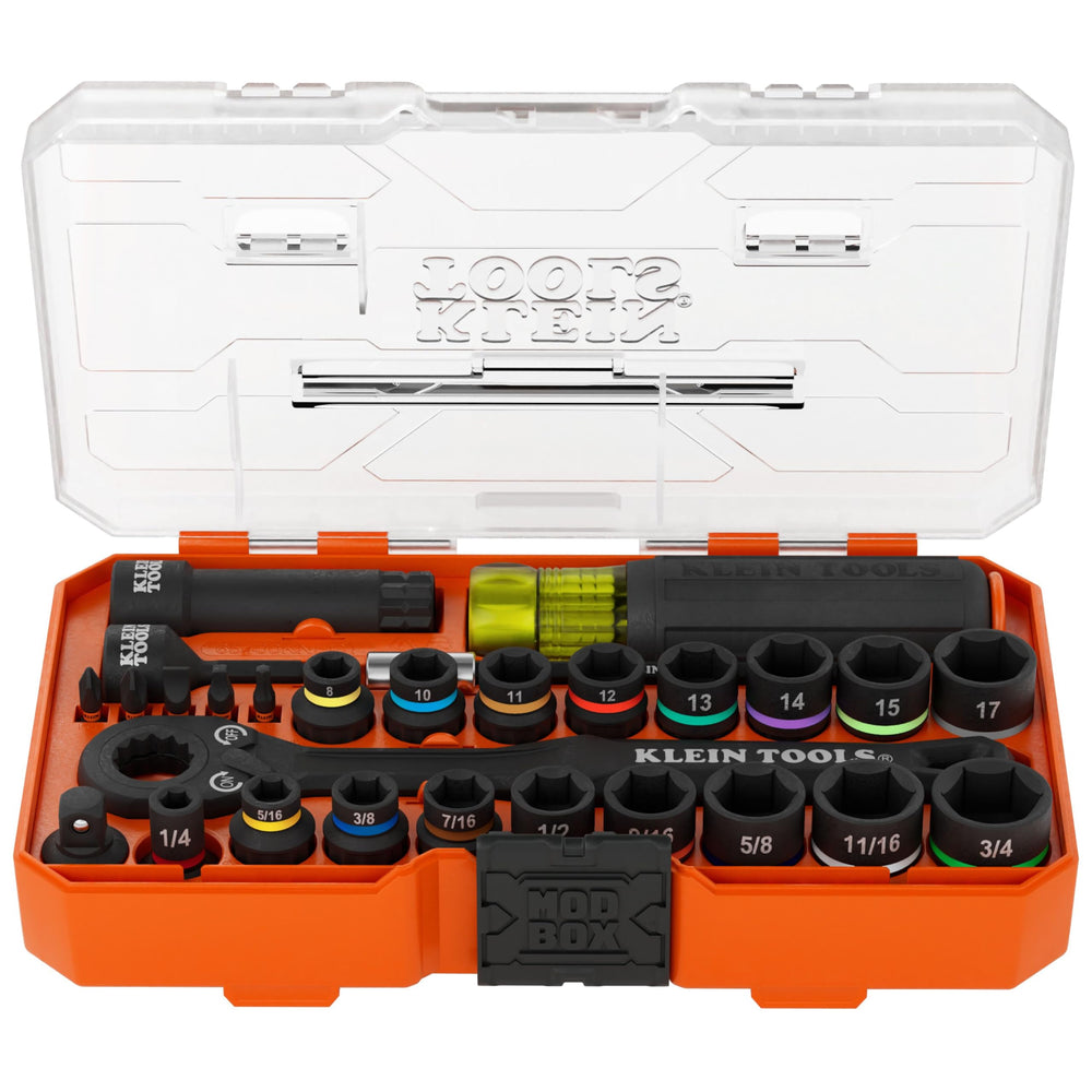 Klein Tools estuche MODbox frontal con todo el set organizado y portátil