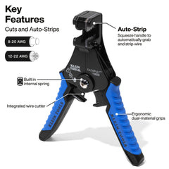 Klein Tools detalle de la cuchilla, corte limpio y preciso