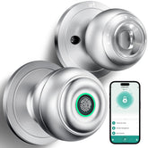 KLLOQUE pomo cerradura plateado vista frontal con diseño moderno y seguro
