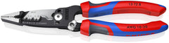 KNIPEX vista frontal de pelacables, diseño forjado resistente y durable