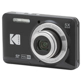 KODAK PIXPRO FZ55 vista frontal negra, diseño compacto y fácil transporte