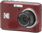 KODAK PIXPRO FZ45 frontal rojo mostrando diseño compacto y fácil manejo