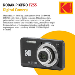 KODAK PIXPRO FZ55 en mano demostrando tamaño portátil y confort
