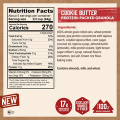 Kodiak Cakes pouch abierto mostrando cierre resellable y facilidad de transporte