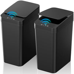 KOEYLE vista frontal del cubo en baño, compacto y elegante que ahorra espacio