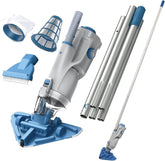Kokido XV320 front packaging showing cordless pool vacuum kit and benefits
