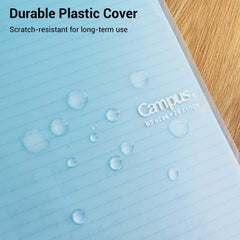 KOKUYO binder laid flat while writing for comfortable note-taking