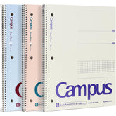 KOKUYO frontal del pack de tres cuadernos mostrando colores pastel y organización