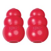 KONG juguete frontal pack de dos mostrando resistencia y forma