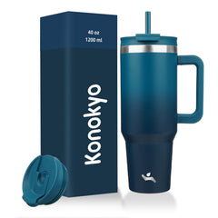 Konokyo frente del vaso indigo black mostrando diseño y capacidad