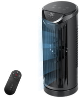 KopBeau ventilador torre frontal mostrando diseño elegante y beneficio de ahorro de espacio