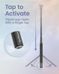 KraftGeek trípode completamente extendido a 66 pulgadas ideal para tomas de cuerpo entero