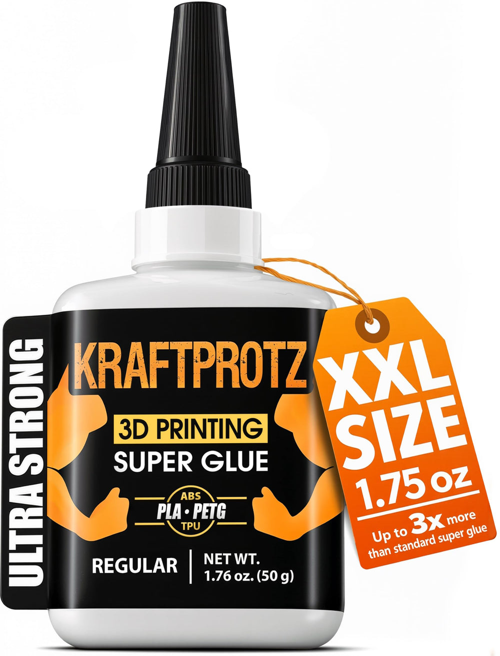 KRAFTPROTZ envase frontal mostrando tamaño XXL y uso prolongado