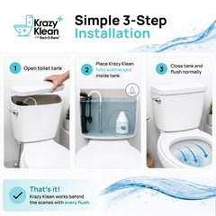 Krazy Klean instalación dentro del tanque para fácil colocación