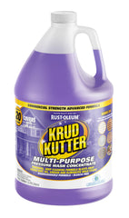 Krud Kutter galón frontal mostrando etiqueta y rendimiento de limpieza
