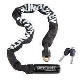 Kryptonite Keeper 785 vista frontal con candado y cadena, seguridad robusta