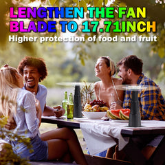 KTDRJN ventilador en picnic alejando insectos y protegiendo alimentos al aire libre