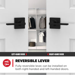 Kwikset palanca Casey reversible en uso, apertura fluida y ergonómica