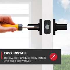 Kwikset Casey acabado negro mate que resiste el desgaste y luce elegante