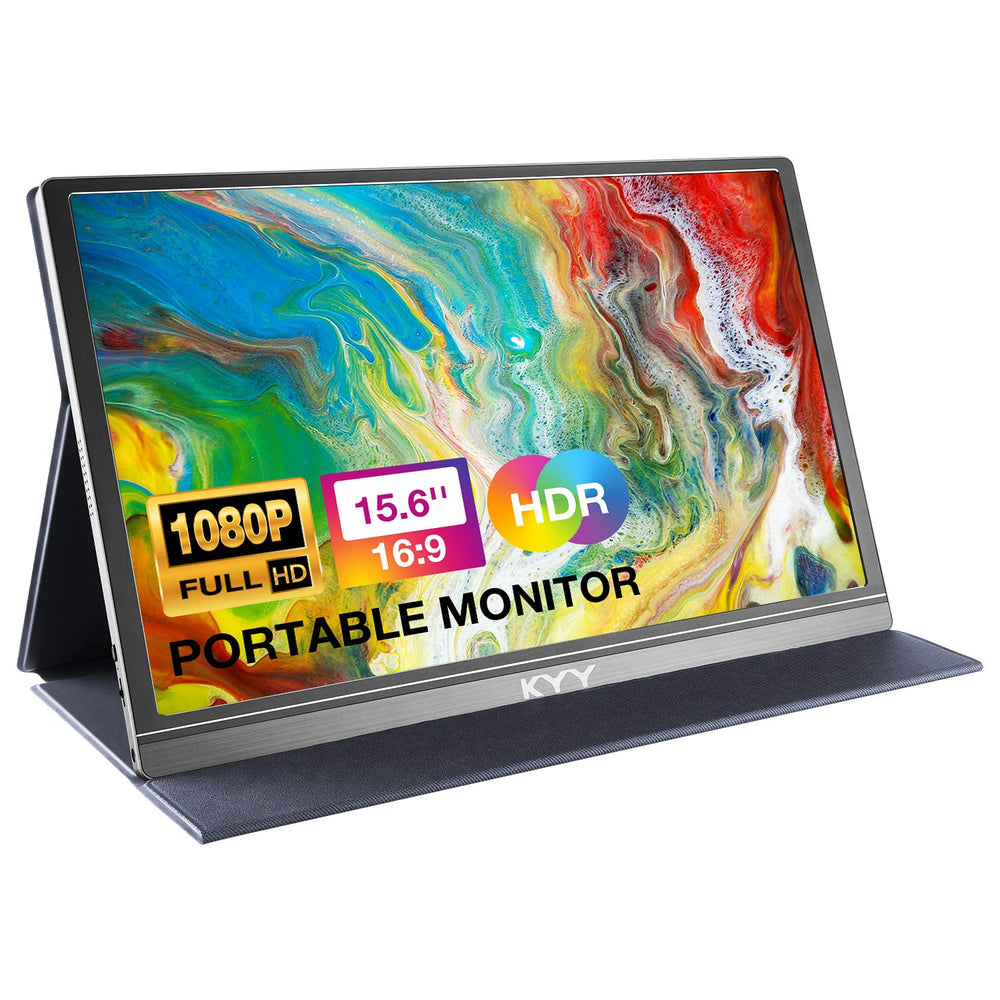 KYY monitor portátil frontal mostrando imagen FHD y colores vivos para productividad