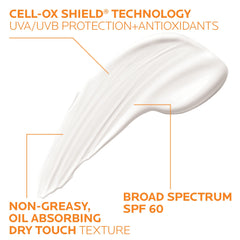 La Roche-Posay Anthelios applied to face demonstrating non-greasy wear and lightweight feel
